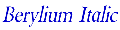 Berylium Italic шрифт