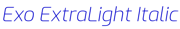 Exo ExtraLight Italic шрифт