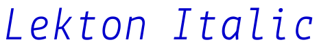 Lekton Italic шрифт