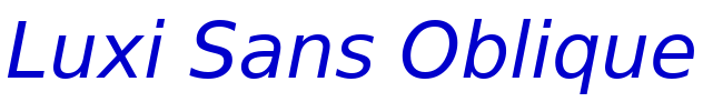 Luxi Sans Oblique шрифт