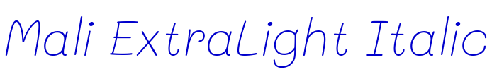 Mali ExtraLight Italic шрифт