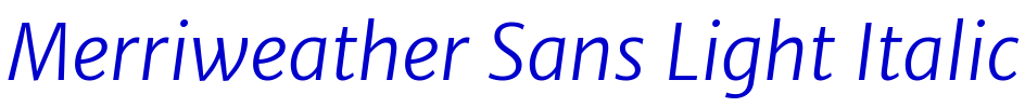 Merriweather Sans Light Italic шрифт