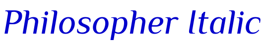 Philosopher Italic шрифт