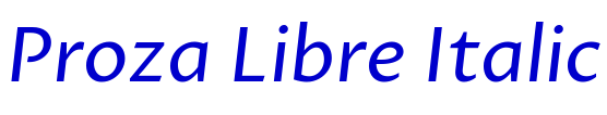 Proza Libre Italic шрифт
