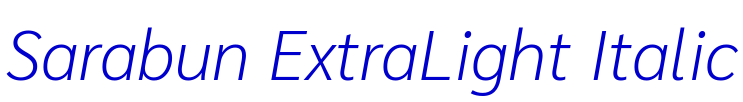 Sarabun ExtraLight Italic шрифт