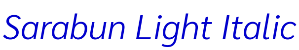 Sarabun Light Italic шрифт