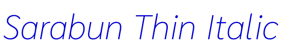 Sarabun Thin Italic шрифт