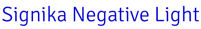 Signika Negative Light шрифт