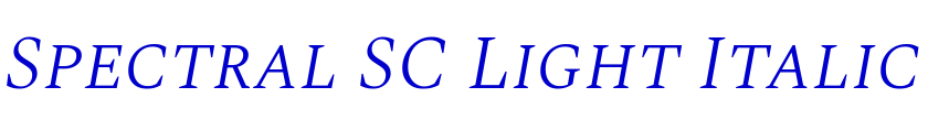 Spectral SC Light Italic шрифт