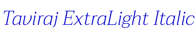 Taviraj ExtraLight Italic шрифт