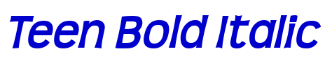 Teen Bold Italic шрифт