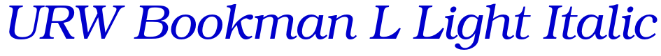 URW Bookman L Light Italic шрифт