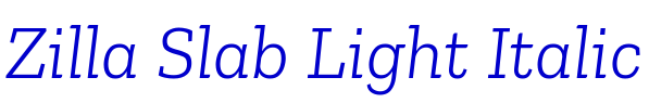 Zilla Slab Light Italic шрифт